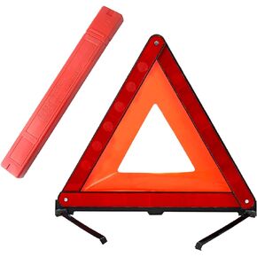 gunhunt Pack-1 Standard Warning Triangles, Reflective Triangle Emergency Warning, Foldable Safety Triangle, Roadside Hazard Sign, Universal Triangular Warning Signs for Cars (Red)