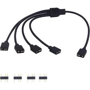 LANMINGLEL Argb Splitter Cable 5V 1 Female to 2 Female 3 Pin Argb Extension Cable for Expand Computer Pc Argb Fans and Other Argb Led Series(1 to 2)