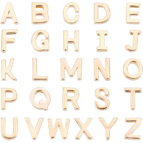 PH PandaHall 14K Gold Alphabet Letter Beads 26 A-Z Letter Charms Long-lasting Capital Letter Beads Brass Initial Charms Pendants for Cup Meaningful Gift Valentine Bracelet Jewelry Making Hole: 1mm