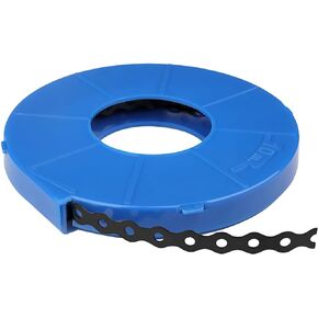 32ft Black Perforated Metal Hanger Straps with 1/4 inch Hole Diameter, Width 11/16 inch, Steel Pipe Strap Tube Tension Clips, Thickness 0.8 mm