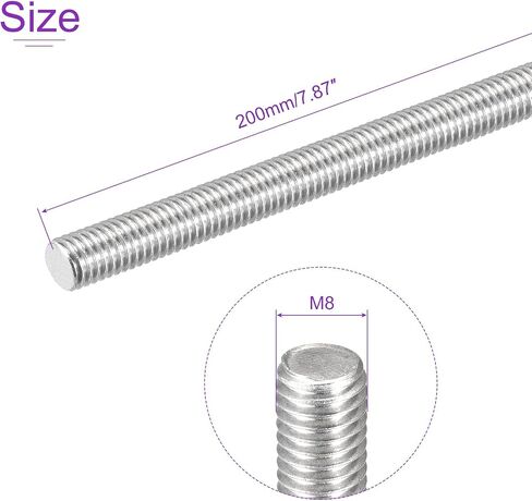 DMiotech 10 Pack M8x200mm Fully Threaded Rod 304 Stainless Steel Right Hand Threads Rod in Saudi Arabia