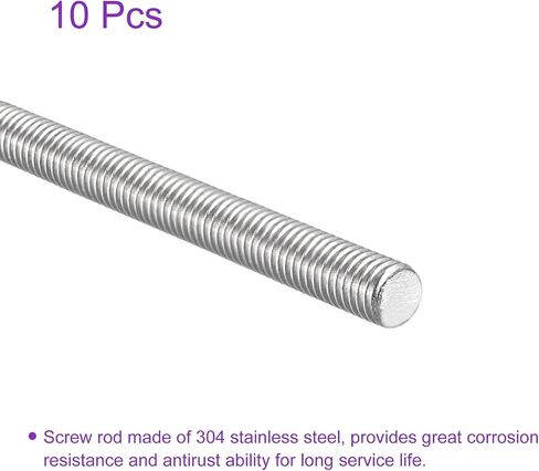 DMiotech 10 Pack M8x200mm Fully Threaded Rod 304 Stainless Steel Right Hand Threads Rod in Saudi Arabia
