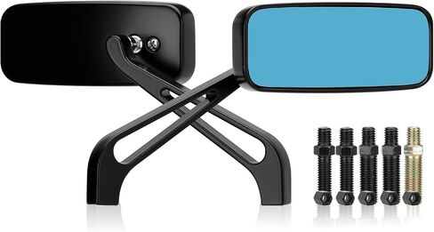 LKV Motorcycle Universal 10mm 7/8" Handlebar Mirror Mount Holder Clamp Adaptor Thread Black for Motorbikes Street Bike ATV Snowmobile Scooter Moped in Saudi Arabia