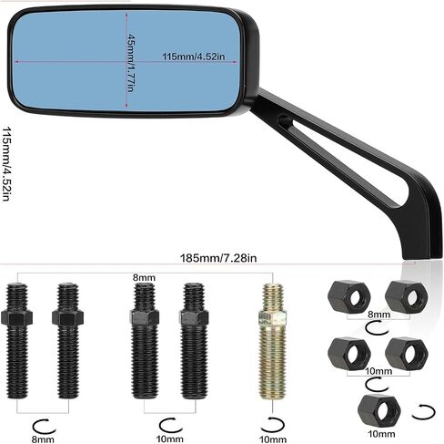 LKV Motorcycle Universal 10mm 7/8" Handlebar Mirror Mount Holder Clamp Adaptor Thread Black for Motorbikes Street Bike ATV Snowmobile Scooter Moped in Saudi Arabia