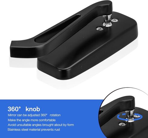 LKV Motorcycle Universal 10mm 7/8" Handlebar Mirror Mount Holder Clamp Adaptor Thread Black for Motorbikes Street Bike ATV Snowmobile Scooter Moped in Saudi Arabia