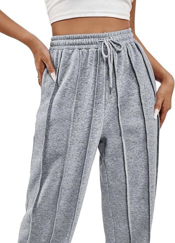 Women's Drawstring High Waisted Straight Leg Sweatpants Casual Baggy Workout Joggers Pants Lounge in Saudi Arabia