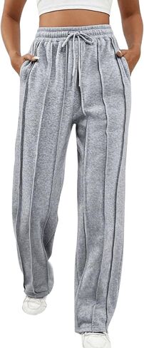 Women's Drawstring High Waisted Straight Leg Sweatpants Casual Baggy Workout Joggers Pants Lounge in Saudi Arabia