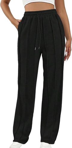 Women's Drawstring High Waisted Straight Leg Sweatpants Casual Baggy Workout Joggers Pants Lounge in Saudi Arabia