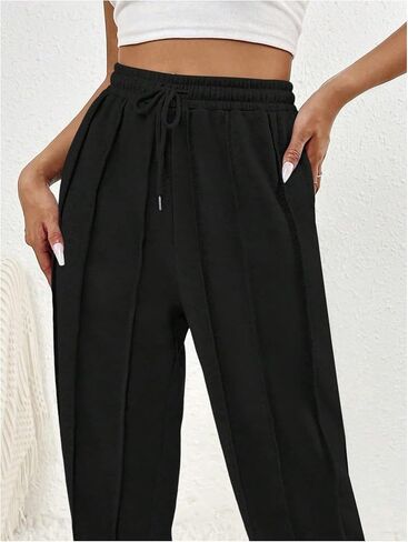 Women's Drawstring High Waisted Straight Leg Sweatpants Casual Baggy Workout Joggers Pants Lounge in Saudi Arabia