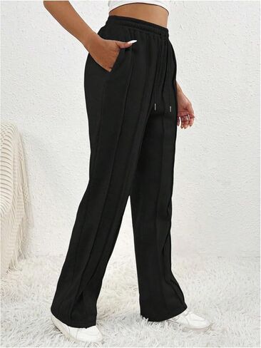 Women's Drawstring High Waisted Straight Leg Sweatpants Casual Baggy Workout Joggers Pants Lounge in Saudi Arabia