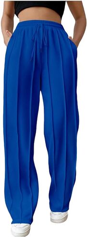 Women's Drawstring High Waisted Straight Leg Sweatpants Casual Baggy Workout Joggers Pants Lounge in Saudi Arabia