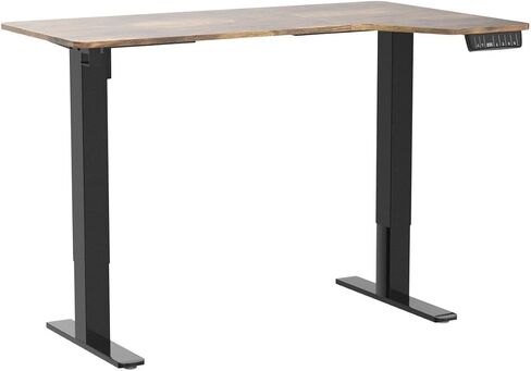 Totnz Electric Standing Desk, Height Adjustable Sit Stand up Desk, L-Shaped Memory Home Office Desk With Hook, 55 x 34 inch, Rustic in Saudi Arabia