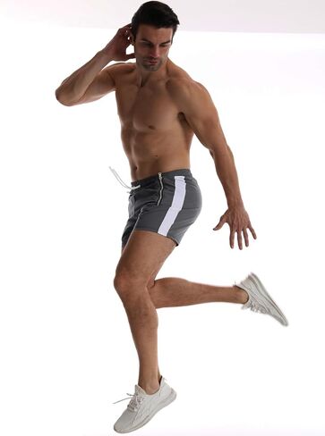 GYMBULLFIGHT Men's Casual Shorts 5"/ 7" Drawstring Summer Quick Dry Lightweight Beach Shorts with Zipper Pockets in Kuwait