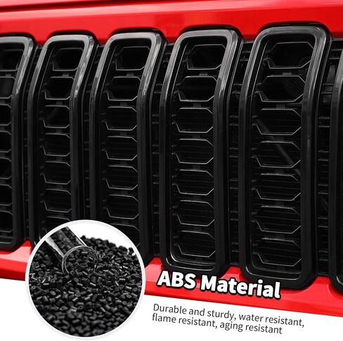 لـ 2024 Jeep Wrangler 4xe Grill Inserts، 9PCS غطاء المصباح الأمامي وإدراج الشبكة متوافق مع Jeep Wrangler JL JLU 2024+، غير مناسب JL Sport/Sport S (أسود) in Kuwait