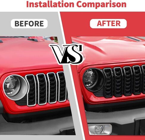 لـ 2024 Jeep Wrangler 4xe Grill Inserts، 9PCS غطاء المصباح الأمامي وإدراج الشبكة متوافق مع Jeep Wrangler JL JLU 2024+، غير مناسب JL Sport/Sport S (أسود) in Kuwait