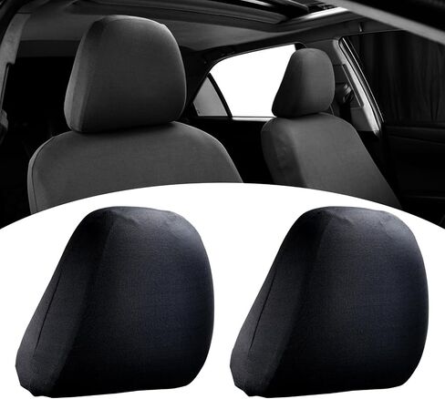 Pack-2 Car Seat Headrest Cover, Elastic Dust-roof Covers, Headrest Protective Covers, Headrest Cover Replacements, Auto Decoration, Universal for Most Cars, Trucks, SUVs (Beige) in Saudi Arabia