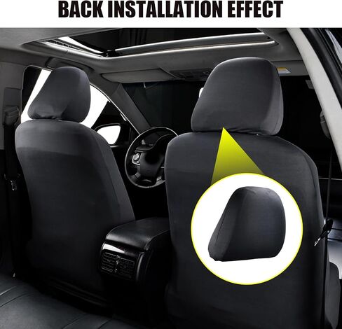 Pack-2 Car Seat Headrest Cover, Elastic Dust-roof Covers, Headrest Protective Covers, Headrest Cover Replacements, Auto Decoration, Universal for Most Cars, Trucks, SUVs (Beige) in Saudi Arabia