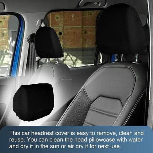 Pack-2 Car Seat Headrest Cover, Elastic Dust-roof Covers, Headrest Protective Covers, Headrest Cover Replacements, Auto Decoration, Universal for Most Cars, Trucks, SUVs (Beige) in Saudi Arabia