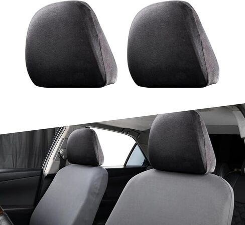 Pack-2 Car Seat Headrest Cover, Elastic Dust-roof Covers, Headrest Protective Covers, Headrest Cover Replacements, Auto Decoration, Universal for Most Cars, Trucks, SUVs (Beige) in Saudi Arabia