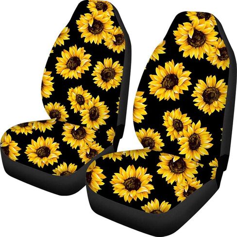 NDISTIN Boho Flower Car Front Seat Covers for Women Men, Printed Seat Cover Universal Fits Car Suvs Sedans in Saudi Arabia