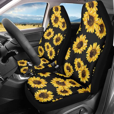 NDISTIN Boho Flower Car Front Seat Covers for Women Men, Printed Seat Cover Universal Fits Car Suvs Sedans in Saudi Arabia