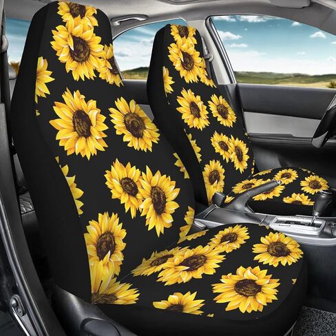 NDISTIN Boho Flower Car Front Seat Covers for Women Men, Printed Seat Cover Universal Fits Car Suvs Sedans in Saudi Arabia