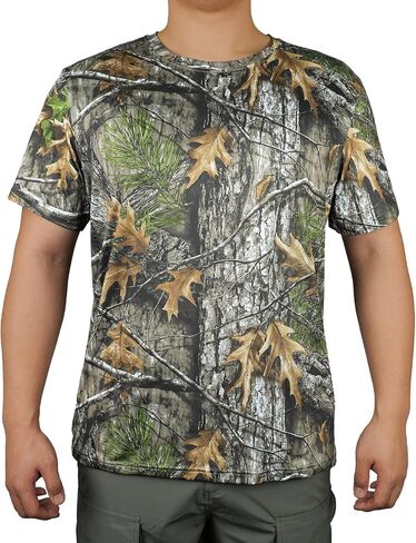 LOOGU Mens Camo Shirts, Camouflage T Shirt Hunting, Performance Shirts Crewneck Short Sleeve Tee for Men in Saudi Arabia