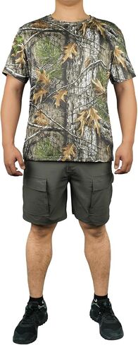 LOOGU Mens Camo Shirts, Camouflage T Shirt Hunting, Performance Shirts Crewneck Short Sleeve Tee for Men in Saudi Arabia