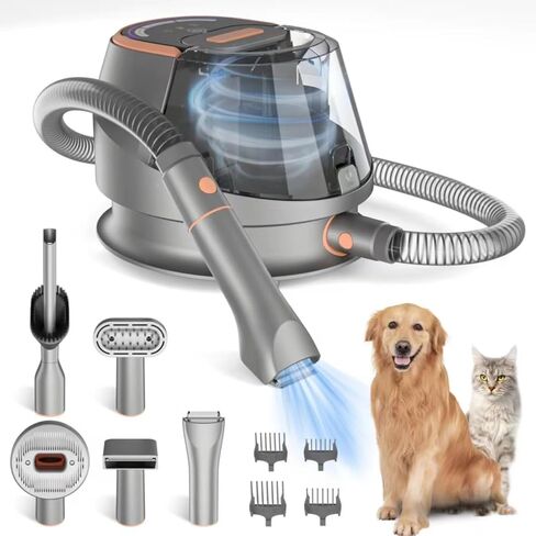 Fey Dog Hair Vacuum,Pet Grooming Vacuum Kit, 15KPa Strong Dog Hair Vacuum, Drying, Remover & Nail Clipper All in One, 3.5L Large Capacity Dog Vacuum for Shedding Grooming, Works for All Dogs Cats in Kuwait