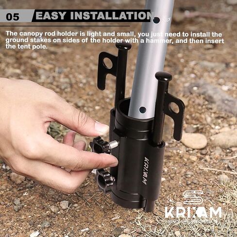 حاملات قضبان خيمة التخييم المتينة من KRIXAM (قطعتان)، حامل قضيب المظلة المقاوم للرياح، حامل عمود أنبوبي ثابت للخيمة المحمولة للتخييم وصيد الأسماك والشواء in Kuwait