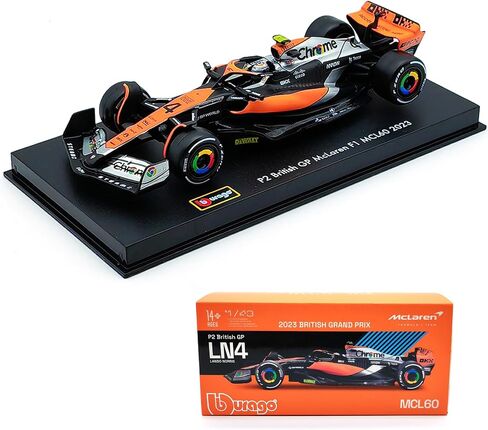 Bburago P2 British GP F1 MCL60 2023 4# Lando Norris 81# Oscar Piastri Alloy Car Die Cast Model Collection Gift (Biao F1 MCL60 No.4) in Saudi Arabia