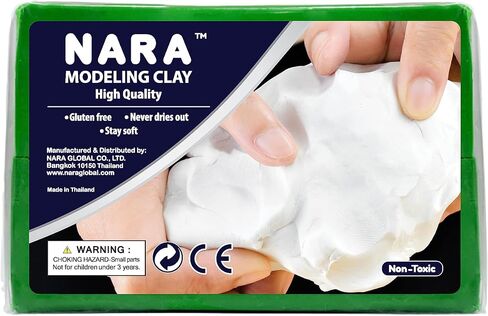 NARA Modeling Clay, 1 Color, 1 Block, 906g (2 lbs.) (Grey) - Non-Toxic, Plasticine Modeling Clay, Great for Beginners to Professional Artists, Non-Hardening, Perfect for Arts and Crafts Projects in Saudi Arabia
