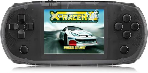 16 Bit Handheld Game Toys for Kids with 100 Video Games,Boys Girls Children's 3.2 Inches IPS Screen Rechargeable Retro Gaming Device Stuff,Party Easter Birthday Gift (Transparent Black) in Saudi Arabia