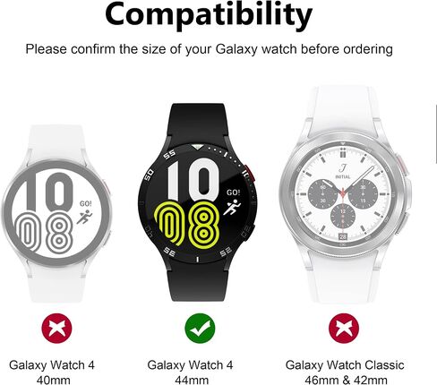 Bezel Ring Compatible with Galaxy Watch 5 40mm / Galaxy Watch 4 40mm, Adhesive Cover Anti Scratch Stainless Steel Frame Ring for Galaxy Watch 4 40mm(Black 03) in Saudi Arabia