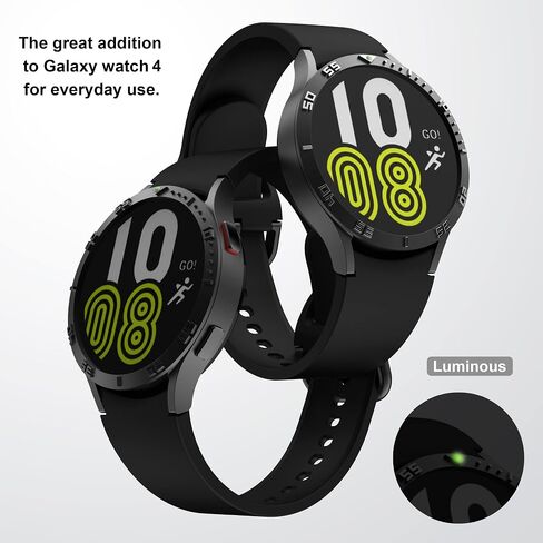 Bezel Ring Compatible with Galaxy Watch 5 40mm / Galaxy Watch 4 40mm, Adhesive Cover Anti Scratch Stainless Steel Frame Ring for Galaxy Watch 4 40mm(Black 03) in Saudi Arabia