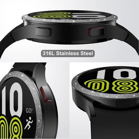 Bezel Ring Compatible with Galaxy Watch 5 40mm / Galaxy Watch 4 40mm, Adhesive Cover Anti Scratch Stainless Steel Frame Ring for Galaxy Watch 4 40mm(Black 03) in Saudi Arabia