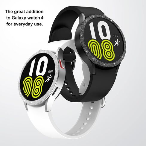 Bezel Ring Compatible with Galaxy Watch 5 40mm / Galaxy Watch 4 40mm, Adhesive Cover Anti Scratch Stainless Steel Frame Ring for Galaxy Watch 4 40mm(Black 03) in Saudi Arabia