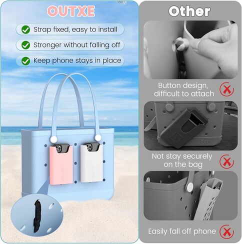 OUTXE 2 Pack Silicone Bogg Bag Organizer Insert, 2 Pack Bogg Bag Phone Holder Compatible with All Bogg Bags, Silicone Cell Phone Holder Accessories for Bogg Bag in Saudi Arabia