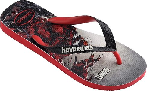 Havaianas Kids Top Marvel Flip Flops - Spiderman vs Venom Sandals - Ruby Red/Black, 3Y/4W big kid in Kuwait