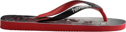 Havaianas Kids Top Marvel Flip Flops - Spiderman vs Venom Sandals - Ruby Red/Black, 3Y/4W big kid in Kuwait