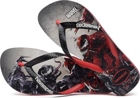 Havaianas Kids Top Marvel Flip Flops - Spiderman vs Venom Sandals - Ruby Red/Black, 3Y/4W big kid in Kuwait