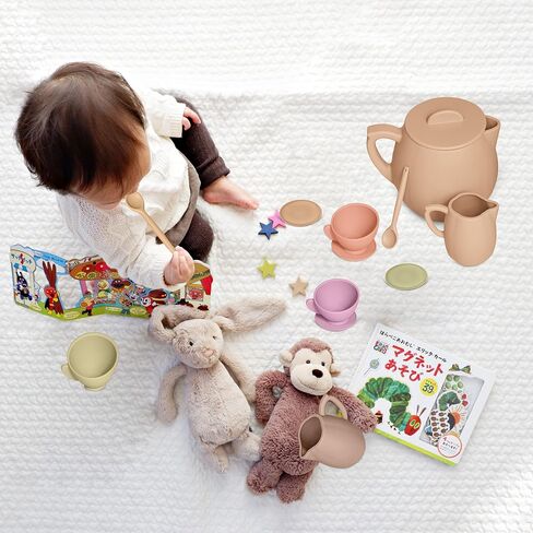 Silicone Tea Party Set for Little Girls, Cute Toy Tea Set for Pretend Play, Toddler Girl Toys, Enhances Motor Skills, Play Tea Set for Kids, Pretend Mini Teaset (Lavender) in Saudi Arabia