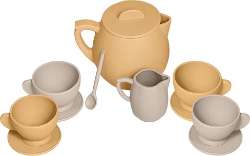 Silicone Tea Party Set for Little Girls, Cute Toy Tea Set for Pretend Play, Toddler Girl Toys, Enhances Motor Skills, Play Tea Set for Kids, Pretend Mini Teaset (Lavender) in Saudi Arabia