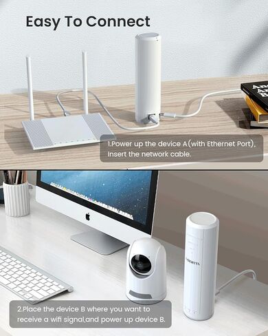 DEATTI 2023 نسخة محدثة من موسع / مكرر WiFi، يعزز ما يصل إلى 12000 قدم مربع، معزز إشارة موسع WiFi، معزز الإنترنت مع منفذ إيثرنت، سهل الإعداد معزز الإشارة اللاسلكية المنزلية (أبيض) in Kuwait