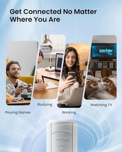DEATTI 2023 نسخة محدثة من موسع / مكرر WiFi، يعزز ما يصل إلى 12000 قدم مربع، معزز إشارة موسع WiFi، معزز الإنترنت مع منفذ إيثرنت، سهل الإعداد معزز الإشارة اللاسلكية المنزلية (أبيض) in Kuwait