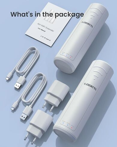 DEATTI 2023 نسخة محدثة من موسع / مكرر WiFi، يعزز ما يصل إلى 12000 قدم مربع، معزز إشارة موسع WiFi، معزز الإنترنت مع منفذ إيثرنت، سهل الإعداد معزز الإشارة اللاسلكية المنزلية (أبيض) in Kuwait