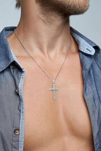 قلادة صليب من الفضة الإسترلينية عيار 925 من جولدن فاير - قطعة يسوع مجوهرات مسيحية له in Kuwait