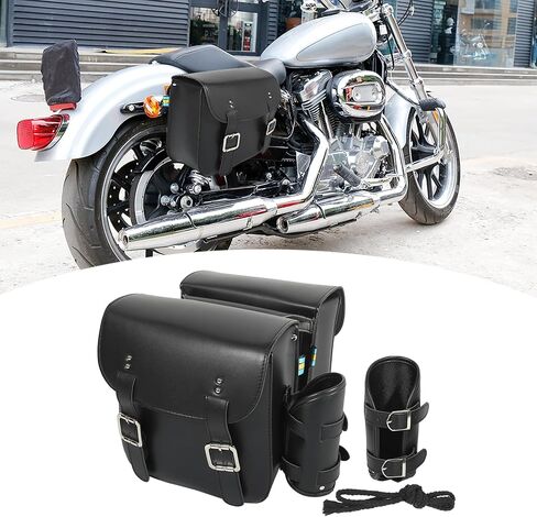 Motoforti Pair Motorcycle Saddlebag Side Tool Bags Cycling Luggage Bag Waterproof Faux Leather in Saudi Arabia