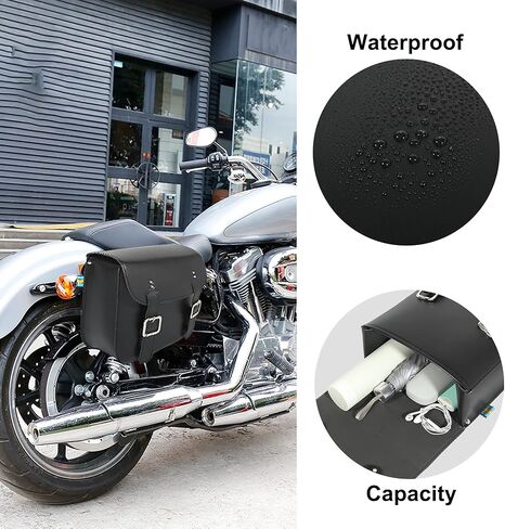Motoforti Pair Motorcycle Saddlebag Side Tool Bags Cycling Luggage Bag Waterproof Faux Leather in Saudi Arabia