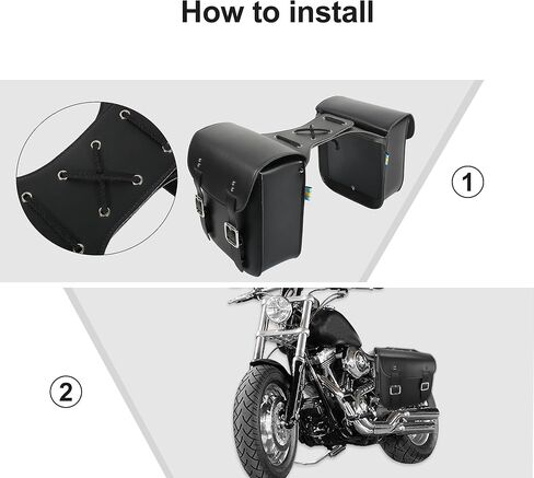 Motoforti Pair Motorcycle Saddlebag Side Tool Bags Cycling Luggage Bag Waterproof Faux Leather in Saudi Arabia